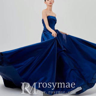 Royal Blue Strapless Evening Prom Party Dresses