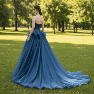 Strapless Ruffle Formal Dresses Prom Party Gowns for Women - Rosymae