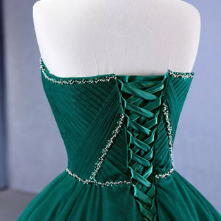 Strapless Ruffle Tulle Wedding Dress Sweetheart Pageant Formal Gown - Rosymae