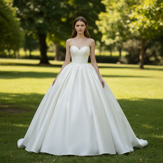 satin ball gown wedding dress