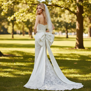 Strapless Sheath & Column All-over Lace Wedding Dress - Rosymae