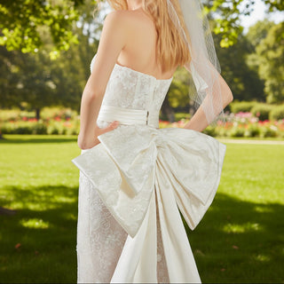 Strapless Sheath & Column All-over Lace Wedding Dress - Rosymae