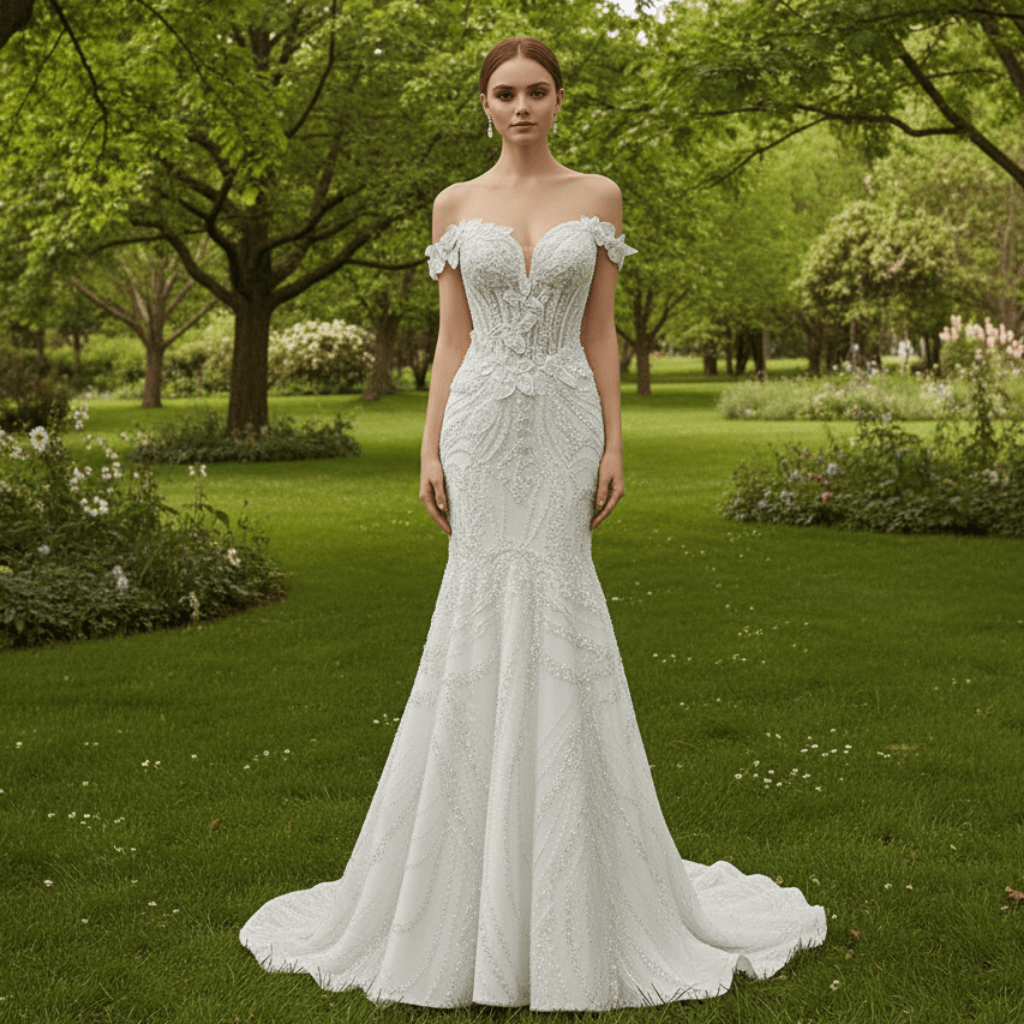 Strapless Sparkly Sweetheart Wedding Dress with Detachable Skirt - Rosymae