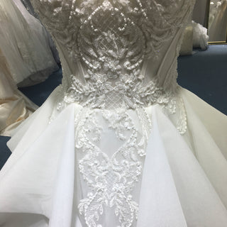 Strapless A-line Sweetheart Neck Wedding Dress with Ruffle Skirt