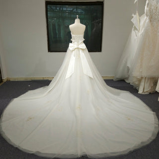 Strapless Sweetheart Neckline A-line Wedding Dress with Bowknot - Rosymae