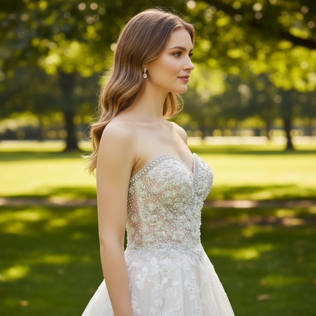 Strapless Sweetheart Neckline Evevening Dress Party Gown - Rosymae