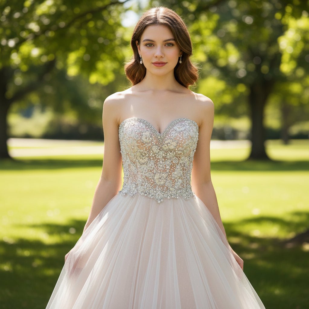 Strapless Sweetheart Neckline Evevening Dress Party Gown - Rosymae