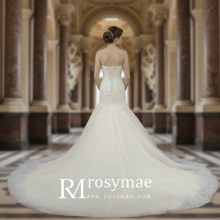 Strapless Sweetheart Neckline Lace Mermaid Wedding Dresses - Rosymae