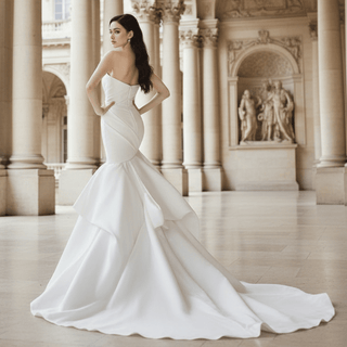 Strapless Trumpet Mermaid Wedding Dress Bridal Gown for Bride - Rosymae