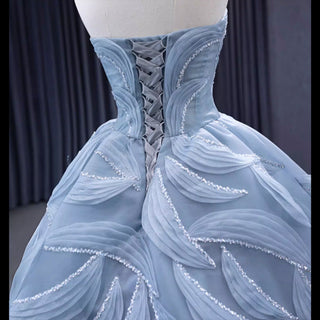 Strapless Tulle Ball Gown Formal Gown Prom Dress with Sweetheart - Rosymae