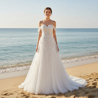 Sweetheart Mermaid Wedding Dress with Detachable Skirt