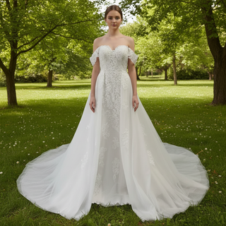 Sweetheart Mermaid Wedding Dress with Detachable Skirt