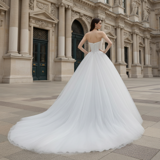 Outdoor / Garden Bridal Gown Strapless Wedding Dress for Bride