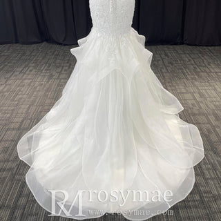 Stunning Mermaid Lace Backless Spaghetti Straps Wedding Dress - Rosymae