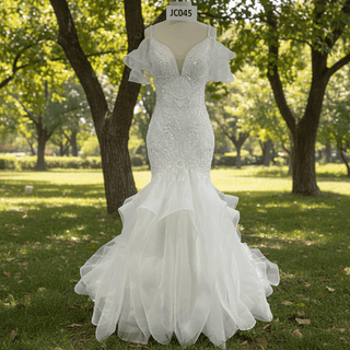 Stunning Mermaid Lace Backless Spaghetti Straps Wedding Dress - Rosymae