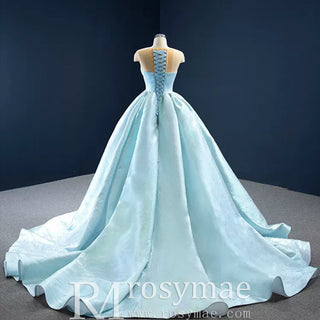 Stunning Satin See-through Prom Dress Cap Sleeve Pleats Prom Gown - Rosymae
