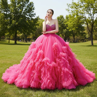 Stylish Luxury Evening Gown Ruched Ball Gown Quinceanera Dresses - Rosymae