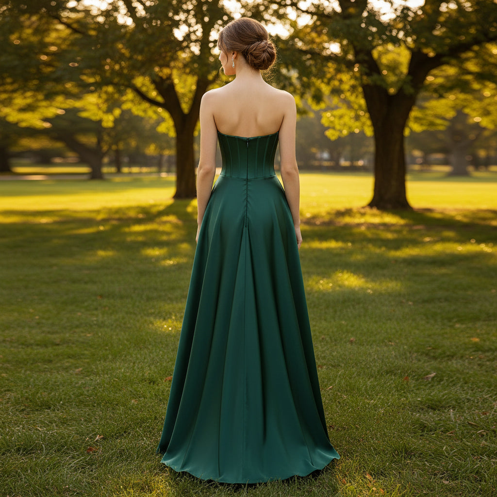 Strapless Sweetheart Jade Prom Dress Wedding Guest Gown – Rosymae