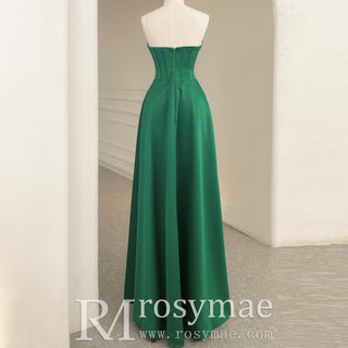 Strapless Sweetheart Jade Prom Dress Wedding Guest Gown