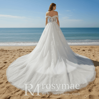 Sweetheart Lace Mermaid Wedding Gown with Detachable Tulle Overskirt - Rosymae