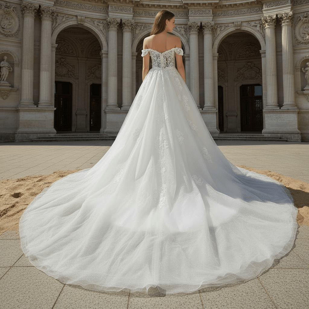 Sweetheart Lace Mermaid Wedding Gown with Detachable Tulle Overskirt - Rosymae