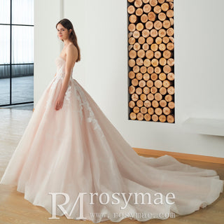 Strapless Tulle A-line Wedding Dress with Sweetheart Neckline