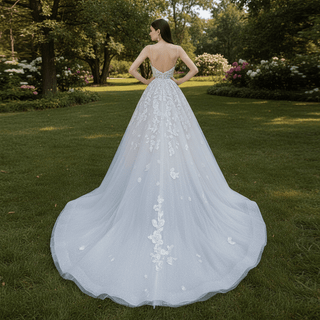 Sweetheart Neck Ball Gown Wedding Dress with Spaghetti Straps - Rosymae