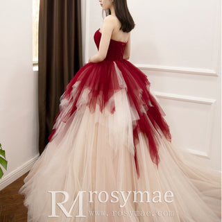Red and White Wedding Dress