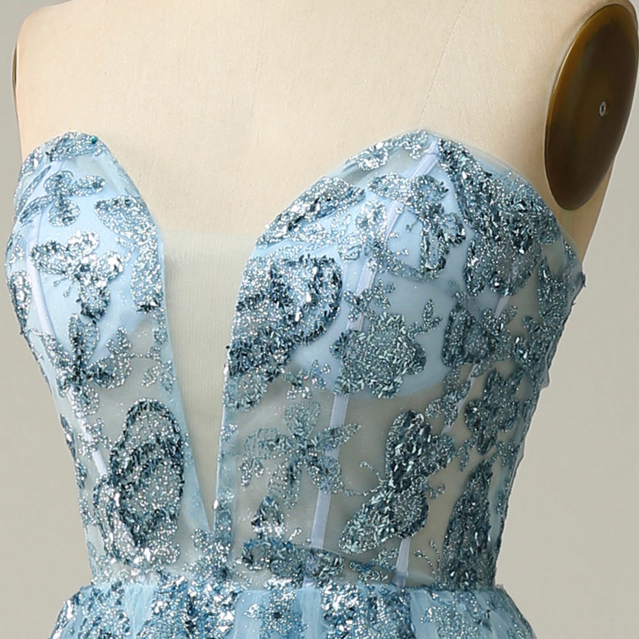 Sweetheart Neck Mid Calf Beach Cocktail with Sheer Bodice Rosymae Sweetheart Neck Mid Calf Beach Cocktail with Sheer Bodice Rosymae