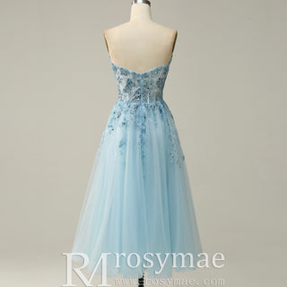 Sweetheart Neck Mid Calf Beach Cocktail with Sheer Bodice