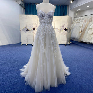 Sweetheart Neckline A-line Tulle and Lace Wedding Dress - Rosymae