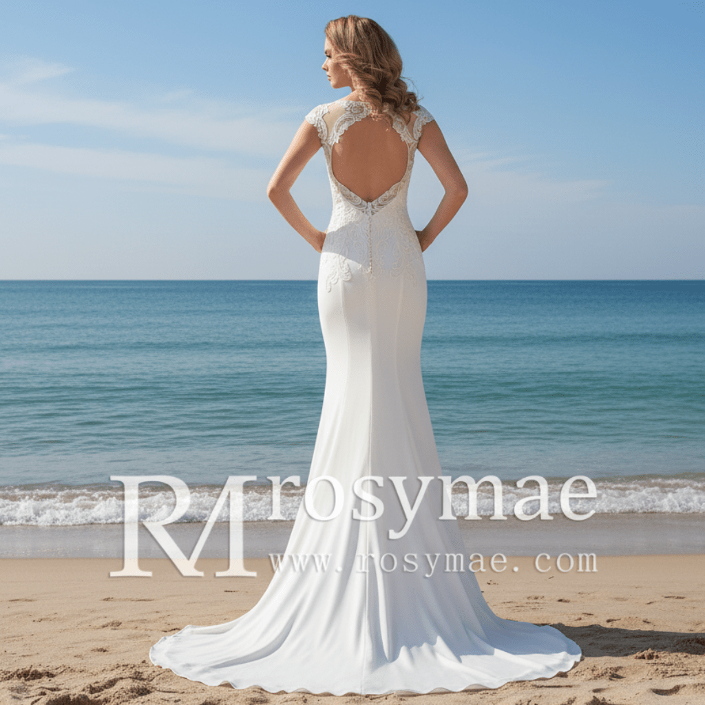 Sweetheart Neckline Bridal Gowns Wedding Dress Cap Sleeve - Rosymae