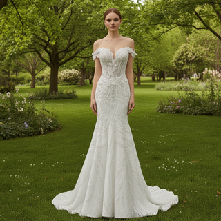 Strapless Sparkly Sweetheart Wedding Dress with Detachable Skirt