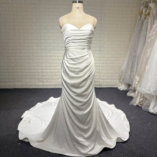 Classic Strapless Sweetheart Mermaid Wedding Dress with Pleated
