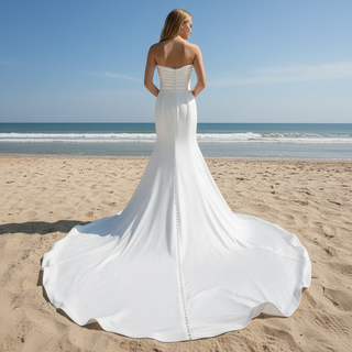 Classic Strapless Sweetheart Mermaid Wedding Dress with Pleated