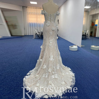 Sweetheart Neckline Princess Fit and Flare Wedding Dress - Rosymae