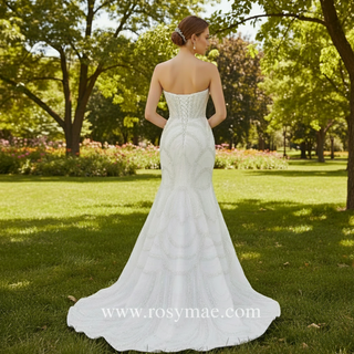 Strapless Sparkly Sweetheart Wedding Dress with Detachable Skirt