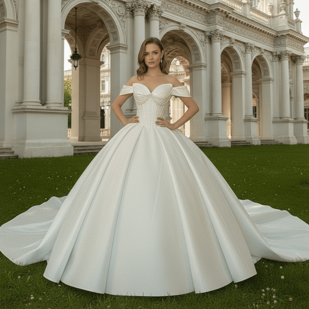 Sweetheart Off the Shoulder Ball Gown Wedding Dress - Rosymae