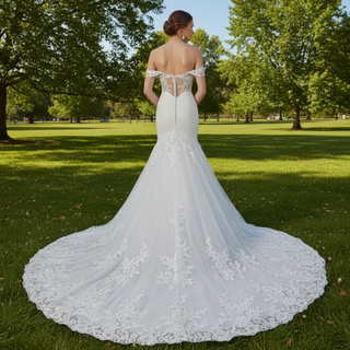 Off Shoulder Sweetheart Lace Trumpet Mermaid Wedding Dresses