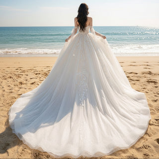 Sweetheart Neck Outdoor Wedding Dress with Floral Lace Ivory / 4 Sweetheart Neck Outdoor Wedding Dress with Floral Lace Ivory / 4