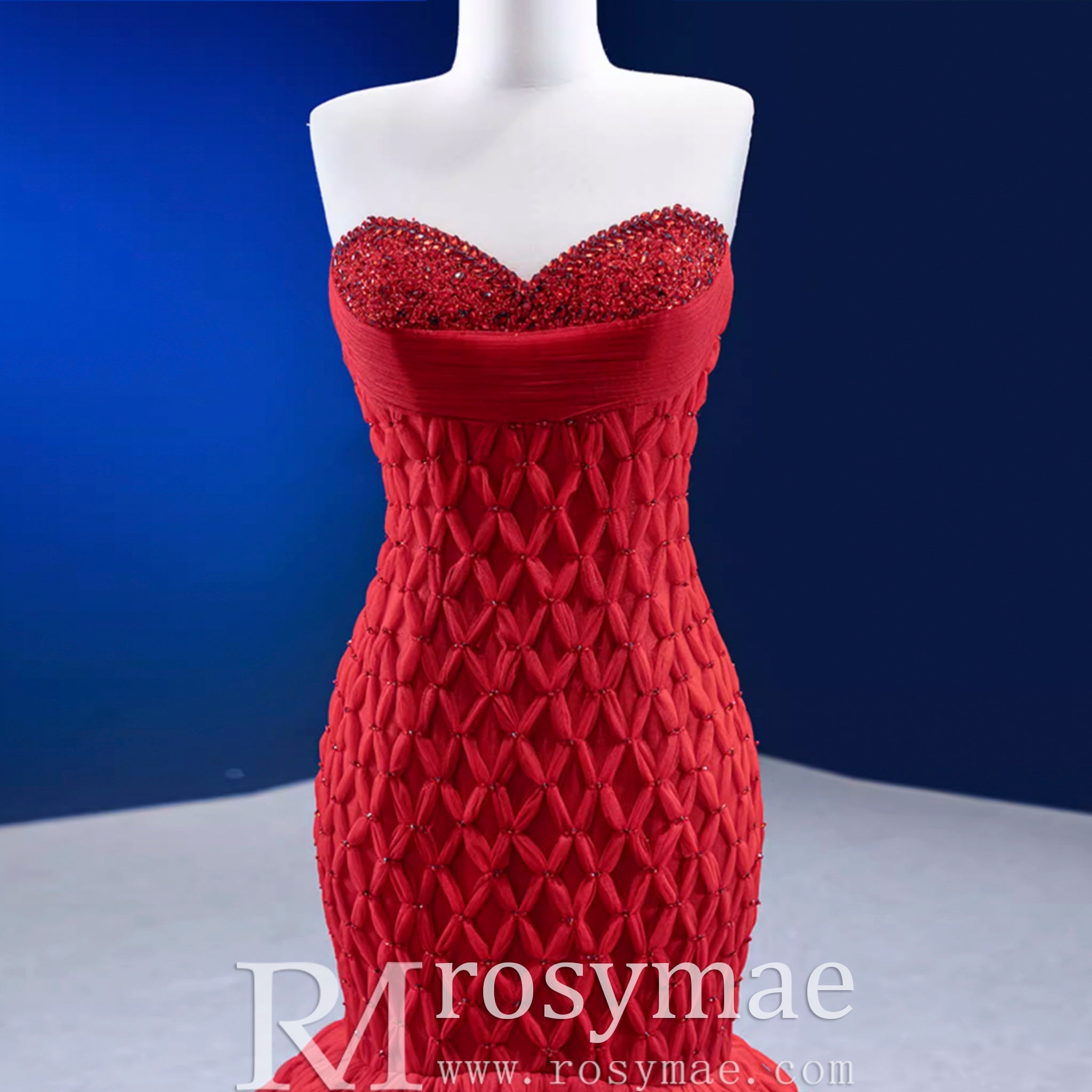 Sweetheart Trumpet Luxury Wedding Dress with Feather - Rosymae