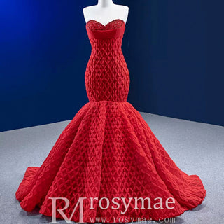 Sweetheart Trumpet Luxury Wedding Dress with Feather - Rosymae
