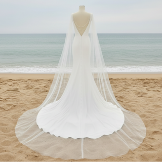 Elegantly Simple Low Back V-Neck Mermaid Wedding Dress with Wide Strap