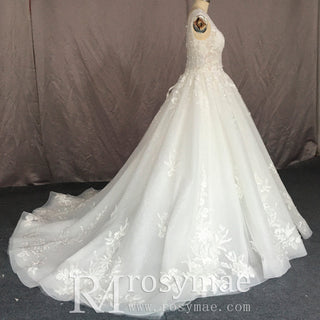 Tank Top Style Wedding Dress With Deep V-neck - Rosymae