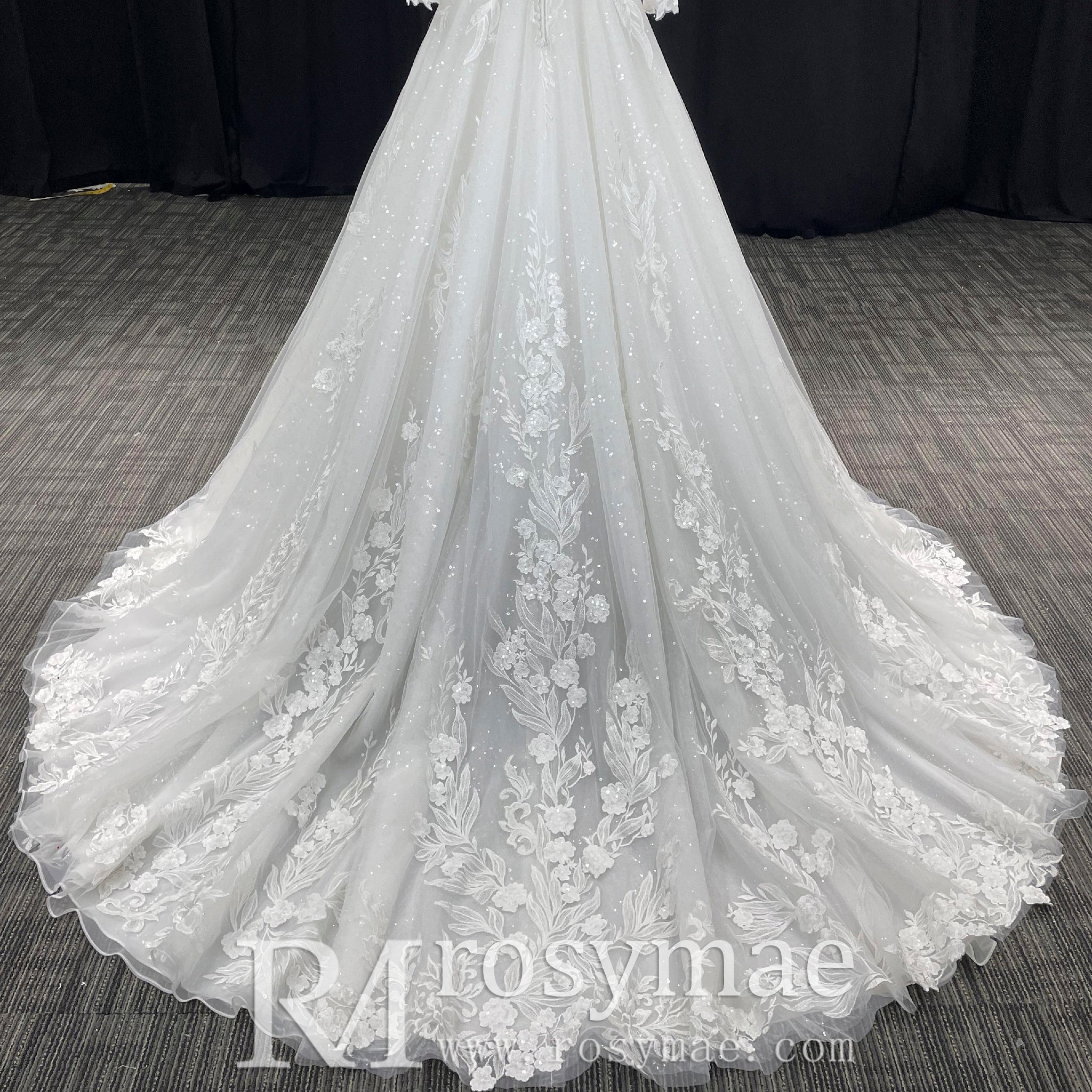 Elegant 3/4 Sleeve Wedding Dresses Three Quarter Sleeve Bridal Gowns Ivory / 8 Elegant 3/4 Sleeve Wedding Dresses Three Quarter Sleeve Bridal Gowns Ivory / 8