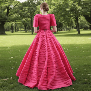 Tiered Ball Gown Detachable Bolero Wedding Dress Formal Gown - Rosymae
