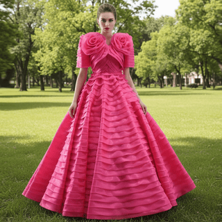 Tiered Ball Gown Detachable Bolero Wedding Dress Formal Gown - Rosymae