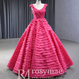 Tiered Ball Gown Detachable Bolero Wedding Dress Formal Gown - Rosymae