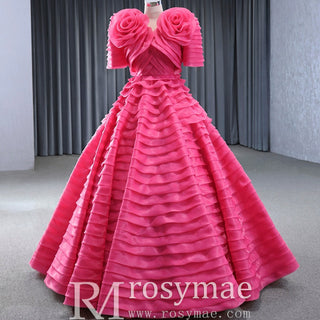 Tiered Ball Gown Detachable Bolero Wedding Dress Formal Gown - Rosymae