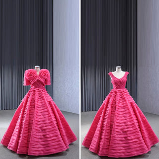 Tiered Ball Gown Detachable Bolero Wedding Dress Formal Gown - Rosymae